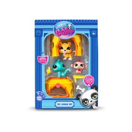 BANDAI Littlest Pet Shop Tiki Jungle Playpack | The Pack Contains 3 LPS Mini Pet Toys 3 Accessories 1 Collector Card And 1 Virtual Code | Collectable Toys For Girls And Boys