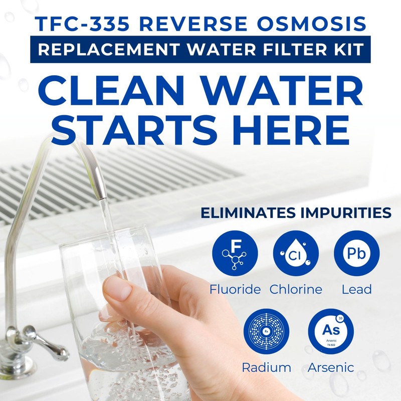 Microline (TFC-335) Reverse Osmosis Water Filter Replacement Kit - Sediment,