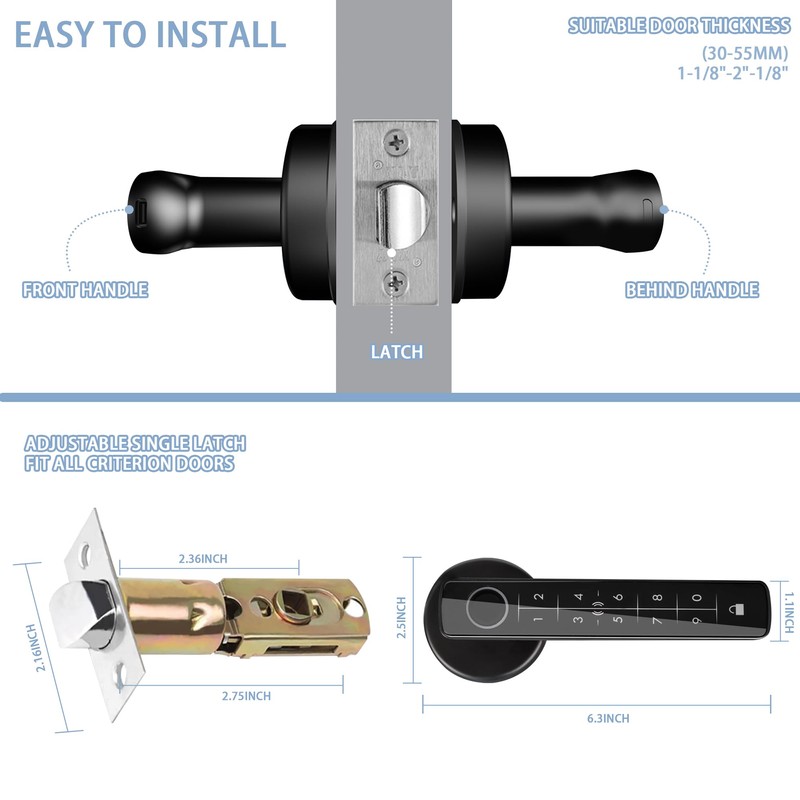 Fingerprint Door Lock Biometric Door Lock with Keypad & Keyless