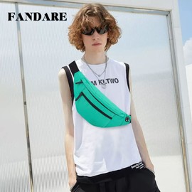 FANDARE Unisex Sling Bags Chest Shoulder Backpack Women Waist Bag Men Crossbody Bags Cover Pack Rucksack for Travel Hiking Bicycle Sport Gym Daypacks with Earphone Hole Small Daypacks Green