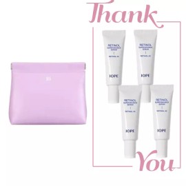 IOPE 시그니처 라벤더 파우치 & 아이오페 레티놀 슈퍼 바운스 세럼 40ml (10ml 4개) 세트 Signature Lavender Pouch & Iope Retinol Super Bounce Serum 40ml (4 x 10ml) Set