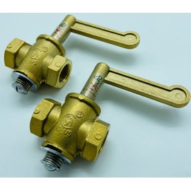 iPro Kitchenware Chinese Wok Range Burner Gas Valve Replacement *(Brass *3/8" NPT Inlet & Outlet) *(2 Qty of Package)