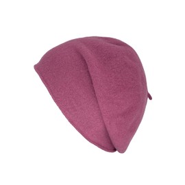 Kopka Women's Wool Basque Beret Hat Knitted Hat Made of 100% Wool (Merino), Winter Hat (Pink/Mauve), pink lilac