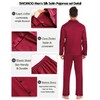 SWOMOG Mens Silk Satin Pajamas Set Long Sleeve Sleepwear Button-Down