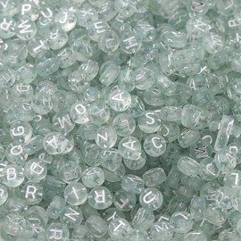 Zsail Letter Beads 1200 Pieces Alphabet A-Z Beads Silver Acrylic Round Letter Beads for Jewellery Making Bracelets Necklaces (Starry Sky Colour)