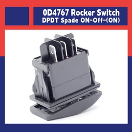Dusledel 0D4767 Rocker Switch Compatible with Generac RV Guardian Generator Part, DPDT Spade ON-Off-(ON)