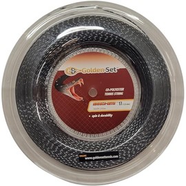 Golden Set Snake-Bite Polyester Tennis String (Black, 17 Gauge Reel (660ft/200mm)