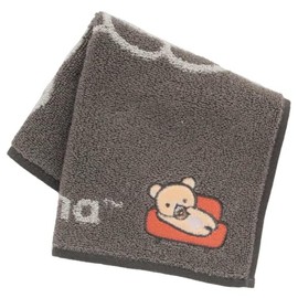 Rilakkuma Towel Handkerchief, Relax 2 (Black) Women's Towel, Hand Towel, Approx. 9.8 inches (25 cm), 001164-0005-03