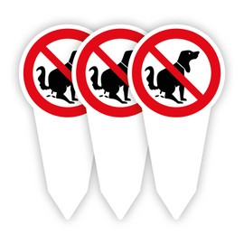 Strobo XXL High-Quality Plug-In Signs Printed on Both Sides, kein Hundeklo, 30 x 15 cm, 3 mm Aluminium Dibond Sturdy Composite Panel with UV Protection, Pack of 3