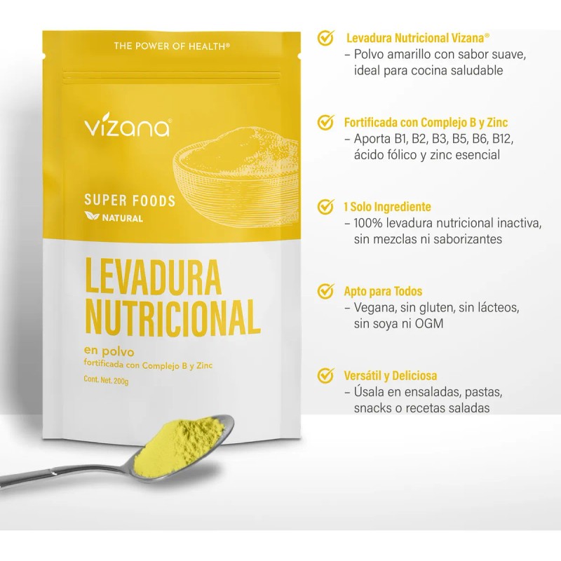 Levadura Nutricional En Polvo 200g Vizana Nutrition