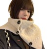 [Deopseokdeopseok] Fashion Button Neck Warmer Winter Cold Protection Neck Warmer Button Neck Warmer Black 2ea