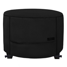 NettyPro Fire Pit Cover Round Waterproof Outdoor Patio Firepit Cover for Fireplace Fire Bowl, 36 x 20 Inchs, Black