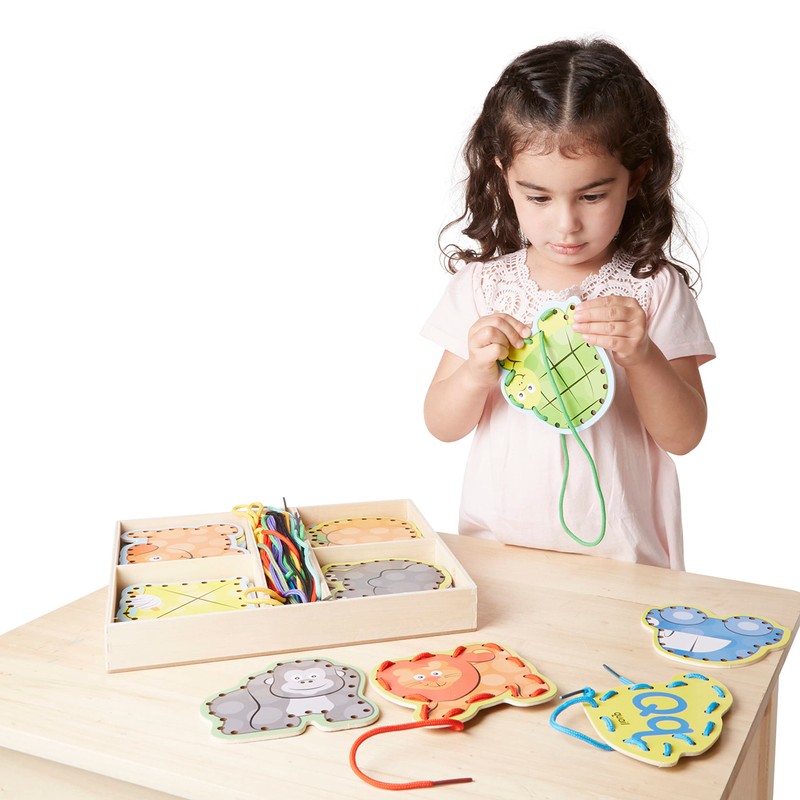 Melissa & Doug Alphabet Wooden Lacing Cards With Double-Sided Panels