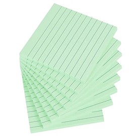 Vanpad Lined Sticky Notes 4x4 Inches, Light Green Ruled Self-Stick Pads, Easy to Post for Home, Office, Notebook, 8 Pads/Pack