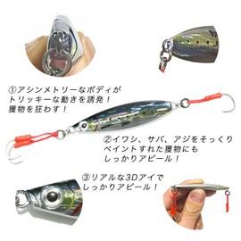 OHF Metal Jig Set 20g 30g 40g Slow Jigging Live Color with Assist Hook 8 Piece Set (40g / 8 Color Set) (OHF メタルジグ セット 20g 30g 40g スロー ジギング ライブカラー アシストフック付き 8個セット (40g / 8色セット))