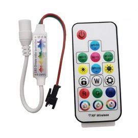 WS2812B WS2811 5050 RGB LED Strip Light Music Controller Mini 17 Keys RF Remote Control 370 Modes Change DC5-24V