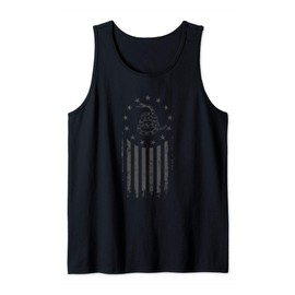 Tactical Black, Gadsden Flag Snake, Betsy Ross Stars Tank Top