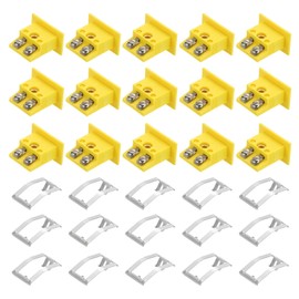 sourcing map K Type Panel Mount Thermocouple Female Mini Socket High Temperature 220°C(428°F) for Thermocouple Wire Connectors Male Plug Yellow 15pcs