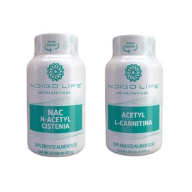 INDIGO LIFE NUTRACEUTICOS  Pack N-Acetil Cistena 40 Caps  Acetyl L-Carnitina 50 Caps  Cpsulas Veganas 500 mg                                          