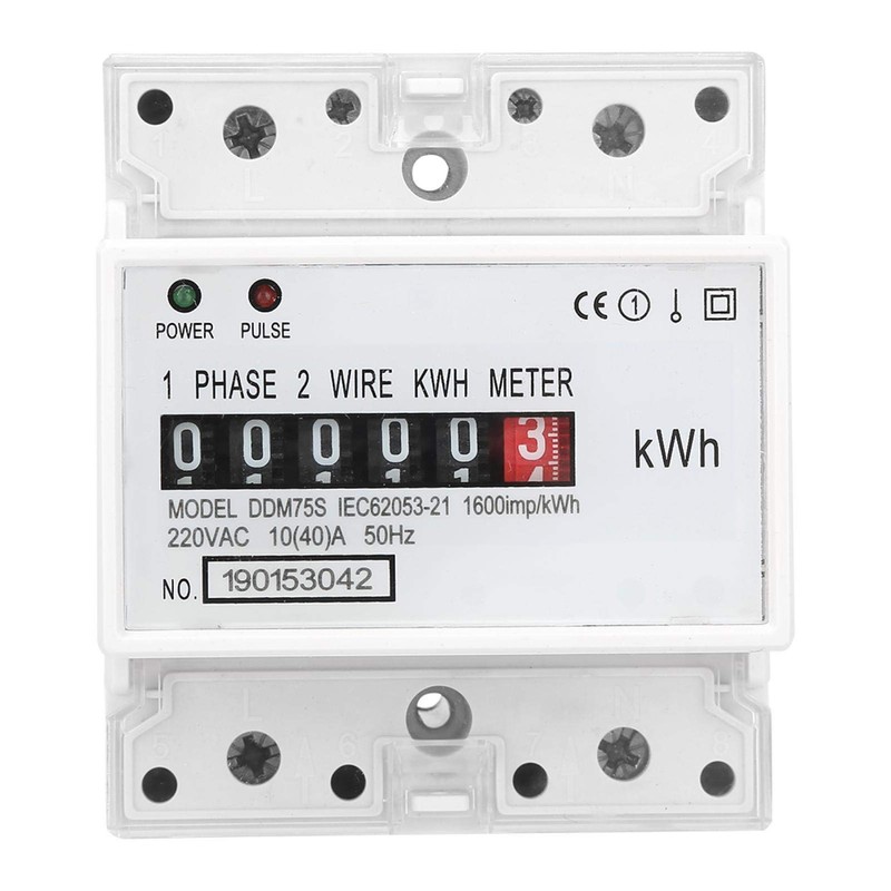 Single Phase KWh Meter Wattmeter Energy Meter 10-40A 220V/230V Electric
