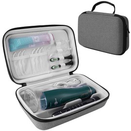 SMYV Water Flosser Travel Case, Portable Dental Oral Irrigator Travel Organizer with Handle, Hard Eva Storage Bag for Flosser, Electric Toothbrush, Toothpaset and Irrigator Accessories (Light Grey)