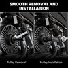 HTOMT Power Steering Pump Pulley Removal Tool,Power Steering Pulley Puller/Installer