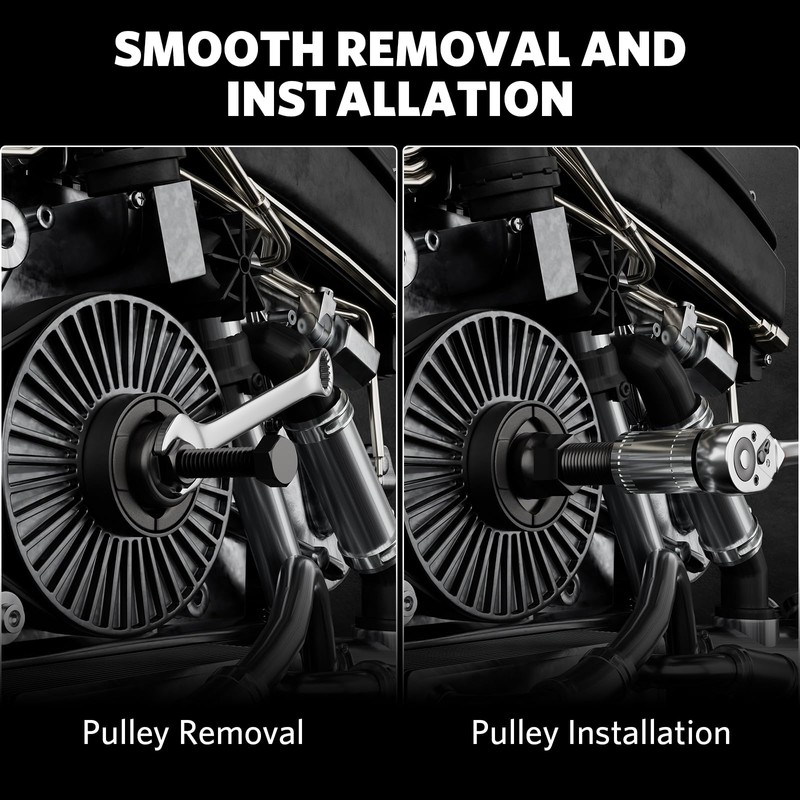 HTOMT Power Steering Pump Pulley Removal Tool,Power Steering Pulley Puller/Installer