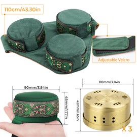 Vrsafan Smokeless Copper Moxa Box, Copper Tank Moxibustion Treatment Tool, Moxibustion Box for Neck Knee Waist Shoulder Back Remove Dampness, Ai Jiu 艾草 艾灸盒 (3 Moxa Case)