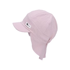 Sterntaler Baby Unisex Peaked Cap Baby Peaked Cap Neck Linen Look – Peaked Cap Baby Hats – Cotton, pink