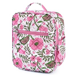 Aileam Lunch Box Lunch Bag for Women Cute Girls Lunch Box Insulated Womens Lunch Bag For Work Quilted Large Capacity Reusable Insulated Cooler for Work School Picnic Travel, Vintage Flower