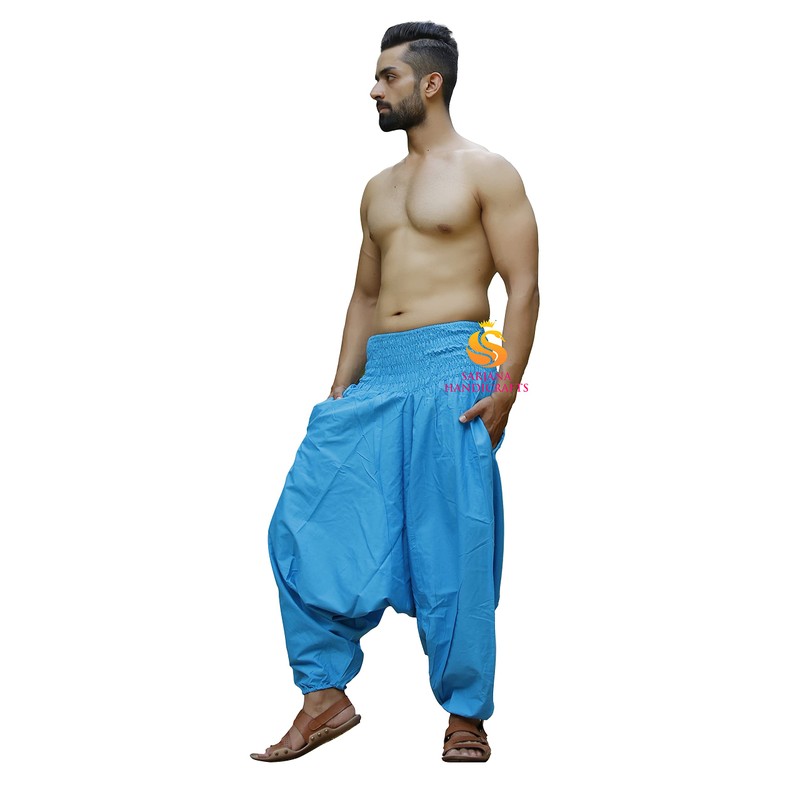 SARJANA HANDICRAFTS Pantalones de harén unisex de algodón para hombre