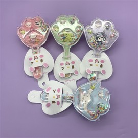 Sanrio Cat Paw & Big-Eared Dog Hair Styling Comb with Sequin Quicksand Design (8 Mixed Colors) 15*8cm / Sanrio Flower Style Shaker Comb 20ea