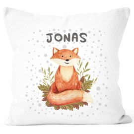 SpecialMe Cushion Cover with Name Fox Cotton 40 x 40 cm White One Size