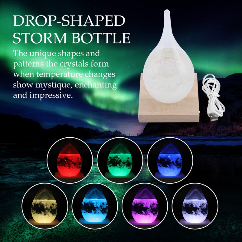 Storm Glass Drop shaped Storm Bottle Desktop Weather Station Predictor
