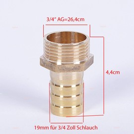 Soytich Tank Bung 19 mm hose nozzle 3/4 inch female thread 1 inch male thread (ALF3+F2) yellow brass round water tank accessory