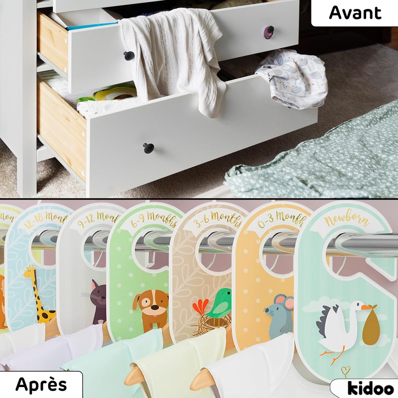 kidoo - Size Dividers for Baby Clothes, Pack of 18