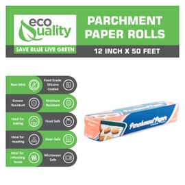 [3 PACK] Premium Baking Parchment Paper | Non-stick Premium Quality Silicone Coated Baking Paper Roll for Cakes, Smoking, BBQ, Cookies, Pizza, Pan Liners, Kosher | 12 inch x 50 FT