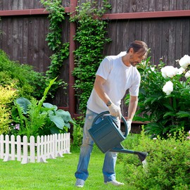 POPETPOP White Picket Fence Garden Border Plastic Decorative Fence Panels with 4 Bases for Patio Lawn Yard Flower Bed Edging