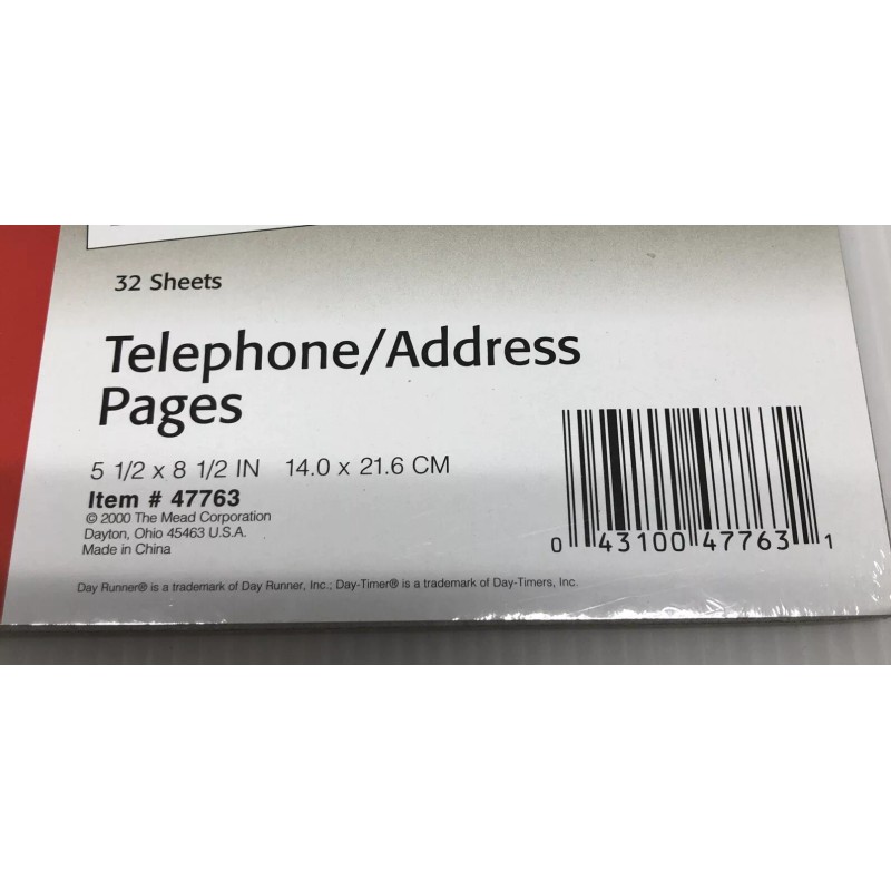 At-A-Glance #47763 Telephone/Addr