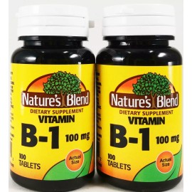 Nature's Blend Vitamin B-1 Supplement 100mg 100Tablets (pack of 2) -EXP:12/2025
