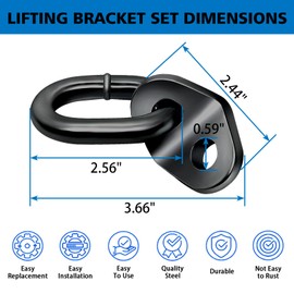 Easily 7100 Engine Lift Bracket 5500 lb Capacity Engine Lifting Brackets, Engine Support bar for Using with Engine Hoist Leveler and Lifting Sling Rigging Engine Stand (Black, Pack 6)
