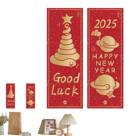 2025 Snake Year Couplets, Cartoon Decorative Couplets, Funny Spring Festival Parties Decor, Parties Door Banner for Doors, Walls, Porches