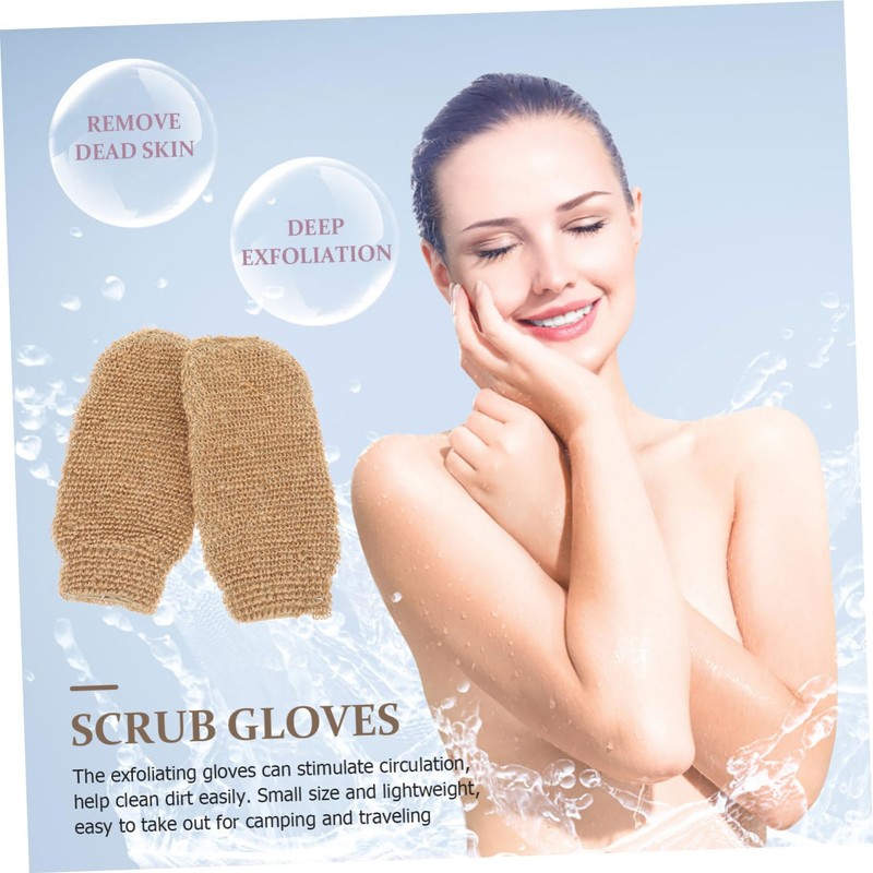 BIUDECO Thick Exfoliating Gloves Scrub Hand Towels for Bathroom Body