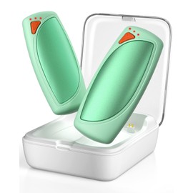 Rechargeable Hand Warmers with Charge Case, 2 Packs 14,000mAh Electric Dual Sided Hand Warmer Reusable Long Battery Life Portable Pocket Heater Gifts for Men Women Golf, Hunting Gear