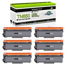 greencycle TN660 Black Toner Cartridges Replacement Compatible for Brother TN-660 TN630 TN-630 Work with HL-L2300D/L2360DW/L2320D MFC-L2700DW/L2740DW DCP-L2540DW Laser Printer(High Yield,6 Pack)
