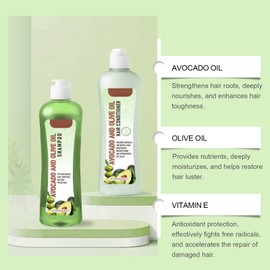 Biotin Shampoo + Spülung, Kräftigendes Haarshampoo für Feines & Dünnes Haar, Repair Shampoo, Conditioner, Haarspülung mit Avocado-Extrakt, Avocados Haarfeuchtigkeitsanzug feuchtigkeitsspendend