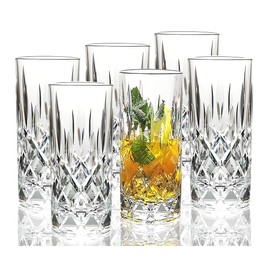 VEILEDGEM 13.5 Oz Unbreakable Tritan Drinking Glasses Shatterproof Acrylic Glasses Drinkware BPA Free Hard Plastic Cups Reusable Kitchen Water Glasses Drinking Set of 6 (Clear)