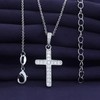 18K White Gold Plated Moissanite Cross Necklace | 0.36 Ctw