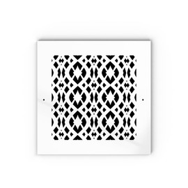 SABA Home Decor Air Vent Cover Grille - Acrylic Fiberglass 10 x 10 Duct Opening (12 x 12 Overall) White Finish Decorative Register Covers for Walls and Ceilings, Charlotte (10 x 10 with Screws, White)