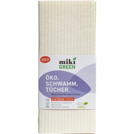 mikiGREEN Eco Sponge Cloths Set of 2 Sustainable Compostable Environmentally Friendly Absorbent Cleaning Cloth Cleaning Cloth Dish Cloths All-Purpose Cloths for the Household